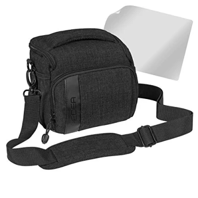 Afbeelding van PEDEA DSLR cameratas &quot;Fashion&quot; met displaybeschermfolie voor Canon EOS 5DS R M6 M100 100D G1X Mark III SX740 / Nikon Z6 D850 Panasonic Lumix DC GH5 GX800 Sony Alpha 6000 6500, Gr. L zwart