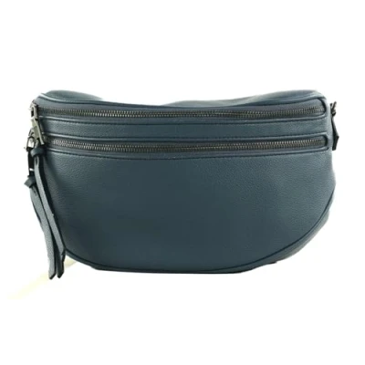 Afbeelding van FREDsBRUDER Leren Schoudertas Bestie Beltbag Dusty Blue Blauwgrijs