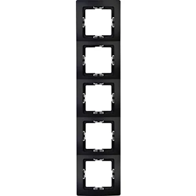 Afbeelding van Kopp Paris 308350063 5 voudig afdekframe, voor verticale en horizontale installatie, IP20, zwart, mat oppervlak