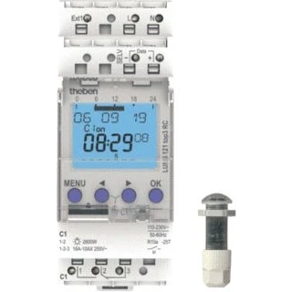 Afbeelding van Theben luna 121 top3 el schemerschakelaar met schakelklok inbouw lichtsensor 1 kanaal rc mo 1210230