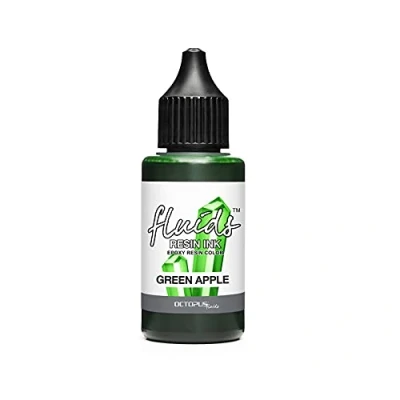 Afbeelding van Octopus Fluids resin Ink GREEN APPLE, alcoholinkt voor het kleuren van epoxyhars en UV hars, Alcohol for Epoxy and Resin, color 30 ml, groen