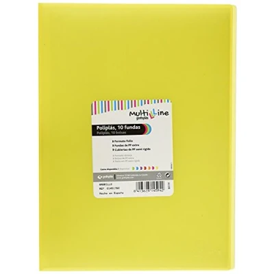 Afbeelding van Grafoplas mappen, foolscap, omslag PP, Multiline 10 geel