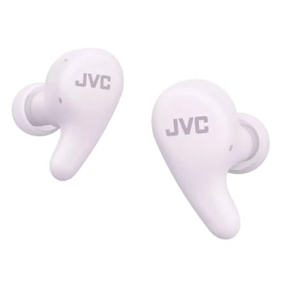 Afbeelding van JVC HA A23T V True Wireless Gumy Premium hoofdtelefoon met ruisonderdrukking, Bluetooth 5.4, omgevingsgeluidsmodus, 26 uur batterijduur en doorschijnend oplaadetui, USB C, paars