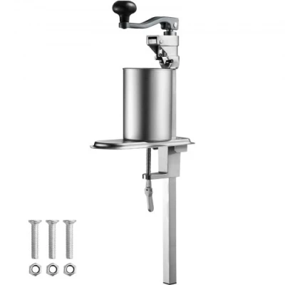 Afbeelding van VEVOR handmatige blikopener, tafelgemonteerde blikopenermachine, commerciële blikopener met voet, in hoogte verstelbare tafelblikopener voor blikjes tot 30 cm hoogte, restaurant, hotel, enz.