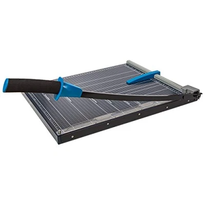Afbeelding van Genie GM A3 papier hefboomsnijder (geschikt voor formaten tot DIN A3; 10 vellen; materialen zoals papier; foto&#039;s; knutselkarton enz.; hoogwaardig metalen werkblad) zwart/blauw