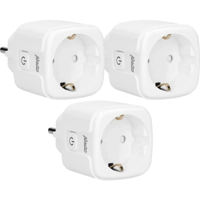 Afbeelding van Alecto Smart PLUG20 wifi tussenstekker met energiemeter, 16A, 3680W, 3 pack, wit White