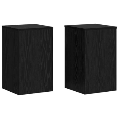 Afbeelding van vidaXL Plantenstandaarden 2 stuks Zwart Eiken 30x30x50 cm Geengineerd Hout