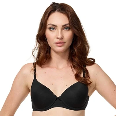 Afbeelding van Nur Die Dromenzachte beugelbeha, bijzonder zachte modal vezels, gevoerde cups voor een natuurlijk push up effect, delicate kant dames, zwart, 85C