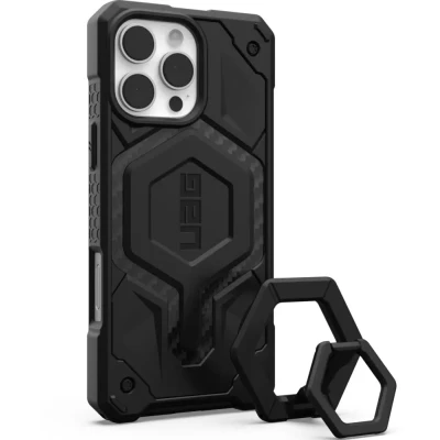 Afbeelding van Urban Armor Gear Monarch Pro MagSafe Case Bundle Backcover Apple iPhone 16 Max Carbon, Zwart compatible
