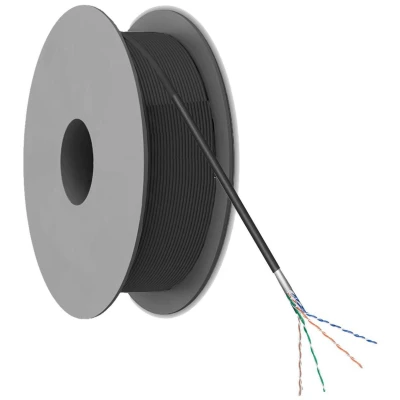 Afbeelding van U/UTP Cat 5e 100 meter Zwart Goobay