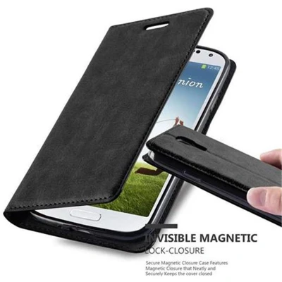 Afbeelding van Cadorabo Hoesje geschikt voor Samsung Galaxy S4 in ZWARTE NACHT Beschermhoes met magnetische sluiting, standfunctie en kaartvakje Book Case Cover Etui