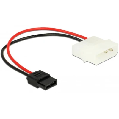 Afbeelding van Delock Stromkabel Molex 4 Pin Stecker zu Slim SATA 6 Buchse 15 cm