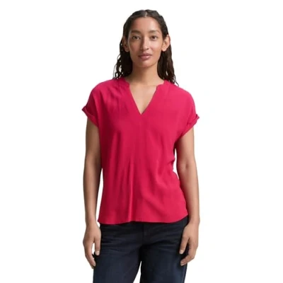 Afbeelding van TOM Tailor EASY Shape Tshirt print, Dames, Maat: 36, Raspberry red