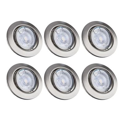 Afbeelding van B.K.Licht Inbouwspots LED 6 stuks dimbaar voor binnen met GU10 kantelbaar spotjes inbouw ronde IP23 Ø8.6cm 3.000K 400Lm 5.5W nikkel