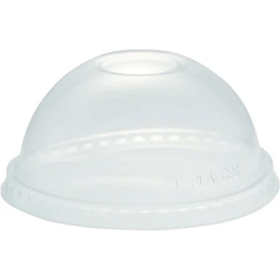 Afbeelding van Vegware bolle deksels voor composteerbare frisdrankbekers 34cl en 45,5cl (1000 stuks)