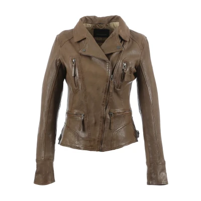 Afbeelding van Oakwood Camera Leren jas, Dames, Maat: XS, Camel