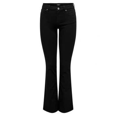 Afbeelding van ONLY Onlblush MID Flared Bootcut jeans, Dames, Maat: Sx32, Black denim