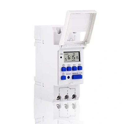 Afbeelding van Akozon Elektronische timer, programmeerbare timerschakelaar, digitaal, dagprogramma&#039;s, wekelijkse programma&#039;s, met groot lcd display, voor DIN rails, 35 mm in (220 V)