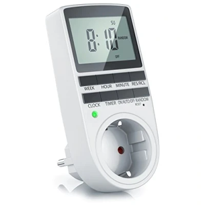 Afbeelding van CSL digitale timer, 2,1 inch lcd display, 5,3 cm, 3680 W, timer met 10 configureerbare programma&#039;s, back up reserveaccu, willekeurige schakeling, aanraakbeveiliging