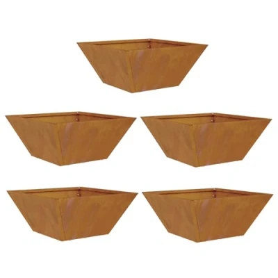 Afbeelding van vidaXL Metalen Plantenbakken Weerbestendig Staal 35 x 15 cm