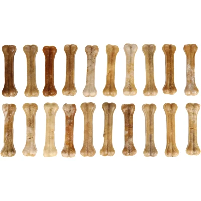 Afbeelding van &quot;Kauwsnack: Buffelhuid Bot 20 stuks 100% natuurlijk en langdurig kauwplezier&quot; Natuur / 16cm = 1,2 1,3kg