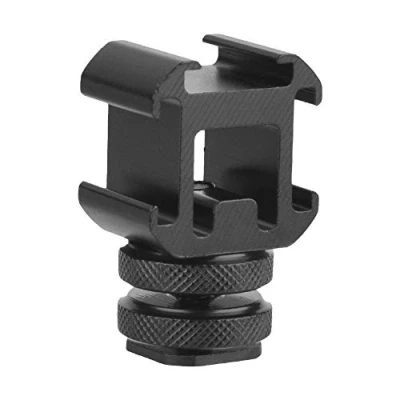 Afbeelding van Triple Hot Shoe Base Mount Adapter Breiden Beugel Houder voor Microfoon Monitor LED Video Licht