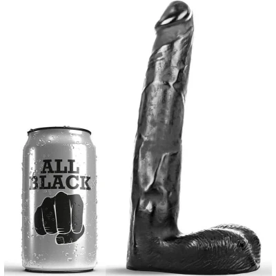 Afbeelding van All Black Zwarte realistische dildo 21 cm