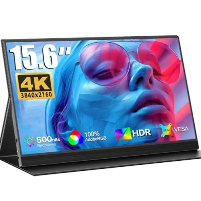 Afbeelding van UPERFECT Draagbare monitor 15,6 inch 4K monitor, 100% AdobeRGB Mobiel Display met Beschermende Case, Mini HDMI Type C USB OTG voor laptop, pc, Phone, PS4, VESA compatibel