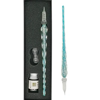 Afbeelding van EACHHAHA Glazen dip pen set, pen, kalligrafie en inkt, voor kunst,schilderen, wenskaarten, handtekeningen,
