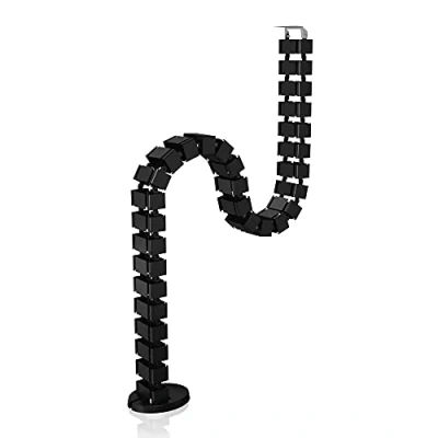 Afbeelding van Icy Box Ib Msa104 cm Kabelmanagement, Flexibel Wervelsysteem Tot 1,24 M Lengte, Modulair, Schroefbaar, Verzwaarde Voet, 4 Vakken, Kunststof Zwart