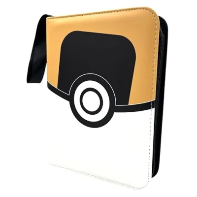 Afbeelding van Verzamelalbum voor ruilkaarten met rits 4 pocket binder 55 pagina&#039;s 440 kaarten Ultra Ball Design zwart