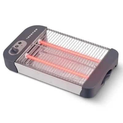 Afbeelding van Grunkel Platte broodrooster voor alle soorten brood en bakwaren met 600 W vermogen, toasttimer 6 standen kruimellade, model TSP G2.