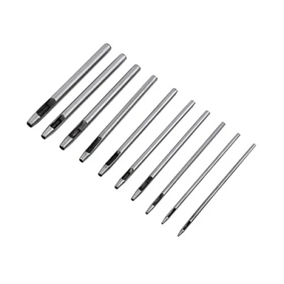 Afbeelding van Holle Perforator Hand DIY Tool 10 Pcs Ronde Gat Lederen Riem Cutter Craft Staal Puncher 0.5mm tot 5mm Punch Gereedschap Set