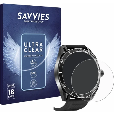 Afbeelding van Savvies Screenprotector voor Yuede Smartwatch 1.43&quot; (rond) Folie Beschermfolie transparant (18 Stuks)