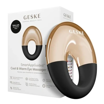 Afbeelding van GESKE SmartAppGuided™ Cool &amp; Warm Eye Massager 7 in 1 Multifunctioneel massageapparaat Ogen en gezicht Batterijloos koelen warmen Verstevigt ontspant Ringvormig ontwerp