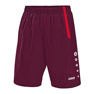 Afbeelding van JAKO Short Turin Zonder binnenslip Donkerkastanje/sportrood