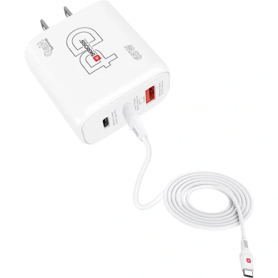 Afbeelding van Skross Power Charger 65W PD GaN Combo+ US USB oplader Binnen Uitgangsstroom (max.) 3.25 A Aantal uitgangen: 3 x 2.0 bus A, C