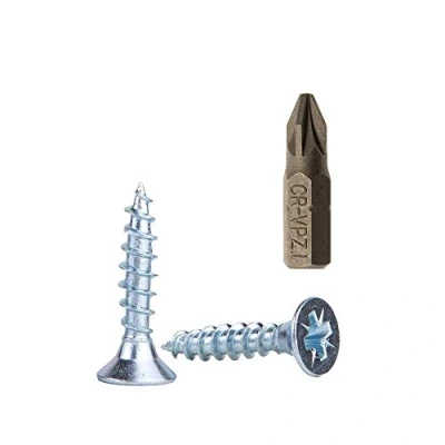 Afbeelding van 100 stuks verzinkt staal houtschroeven 3,0 x 16 mm, Pozi Drive kopschroeven, bevestigingsmiddelen, verzinkt, spaanplaatschroeven (100)