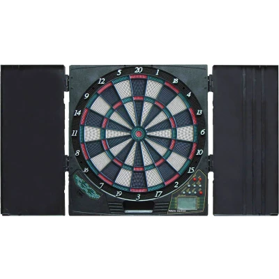 Afbeelding van Equinox Elektronisch dartbord met kabinet 29 spellen Inklapbaar Inclusief Dartpijlen Polaris Darten Dartspelletjes