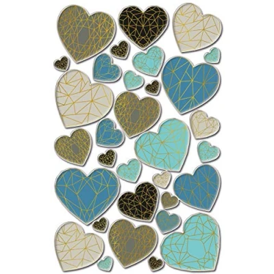 Afbeelding van Puffy etiket Z design Kids pakje a 1 vel hartjes