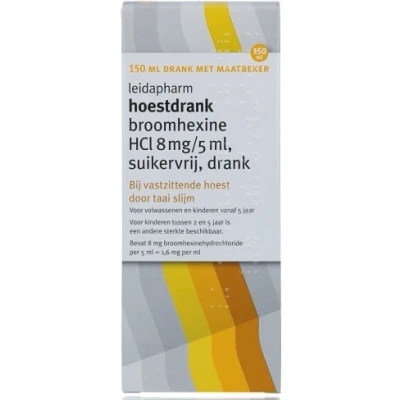 Afbeelding van Leidapharm Hoestdrank Broomhexine HCI 8mg/5ml Suikervrij