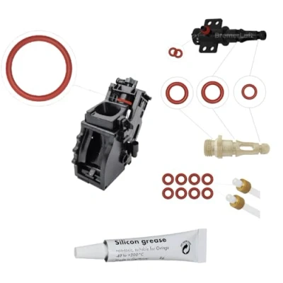 Afbeelding van 14 x O ring + 6 g siliconenvet type 2, ringen onderhoudsset voor ondersteuningsventiel, uitloopstuk compatibel met Philips Saeco Spidem Gaggia