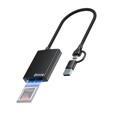 Afbeelding van JJC CFexpress Type B Kaartlezer USB 3.2 Gen2 10Gbps, C A 2 in 1 Externe Writer, Draagbare Aluminium Geheugenkaartadapter voor i Phone 15 Android MacOS M1/M2 Windows