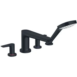 Afbeelding van Hansgrohe badkraan zonder secuflex talis e 4 gats mat zwart 71748670