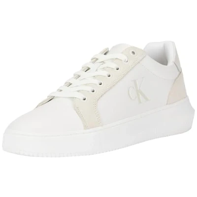 Afbeelding van Calvin Klein Jeans Heren Chunky Cupsole Authentieke YM0YM01123 Sneakers, Wit (Bright White/Creamy White), 10 UK, Helder Romig Wit, 42.5 EU