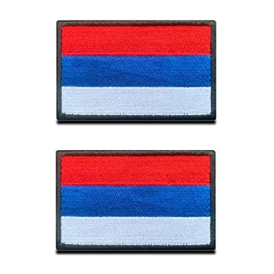 Afbeelding van 2 st. Rusland vlag klittenband Tactisch Russisch nationaal embleem, geborduurde patch met klittenbandsluiting, militair voor rugzakken kleding tassen uniform vest jersey reizen