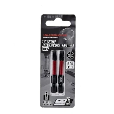Afbeelding van jjw germany 2 stuks professionele vervanging Impact accuschroevendraaier bits Torx T 27 x 50 mm