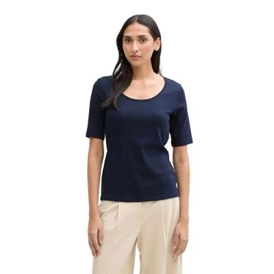 Afbeelding van TOM Tailor CREW NECK Tshirt basic, Dames, Maat: Medium, Sky captain blue