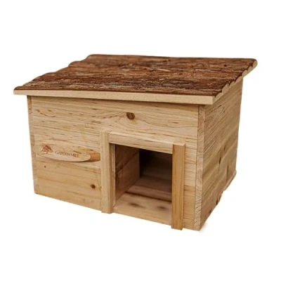Afbeelding van garden mile Egel Huis &amp; Winterslaap Onderdak Duurzaam Houten Predator Proof Outdoor Habitat Voedingsstation en Home Vilt Dakbedekking Tuin Egels Wildlife