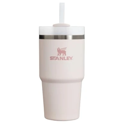 Afbeelding van Stanley Quencher H2.O FlowState™ Roestvrijstalen vacuüm geïsoleerde beker met deksel en rietje, voor water, ijsthee of koffie, smoothie meer, roze (Rose Quartz 2.0), 591 ml